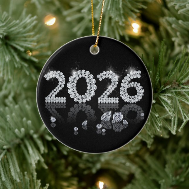 Brilliant Diamonds New Year 2026 Luxury Keramik Ornament (Baum)