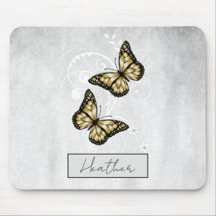 Brilliant Gold Butterfys Mousepad