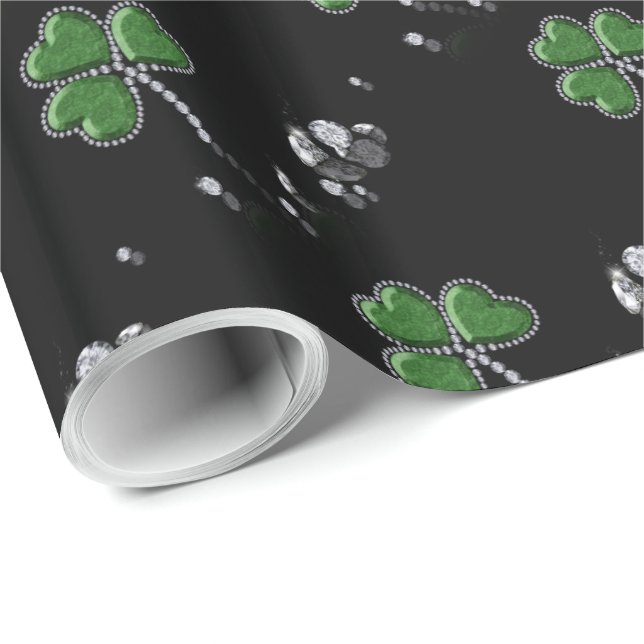 Brilliant Happy St. Patrick's Day Diamonds Geschenkpapier (Rolleneckpunkt)