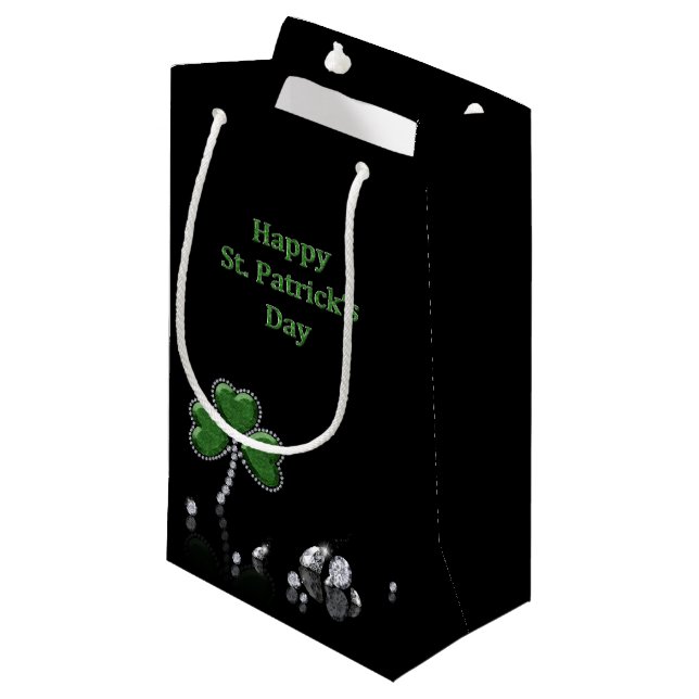 Brilliant Happy St. Patrick's Day Diamonds Kleine Geschenktüte (Vorderseite Schrägansicht)