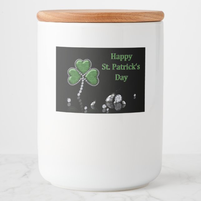 Brilliant Happy St. Patrick's Day Diamonds Lebensmitteletikett (Vorderseite)