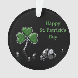 Brilliant Happy St. Patrick's Day Diamonds Ornament