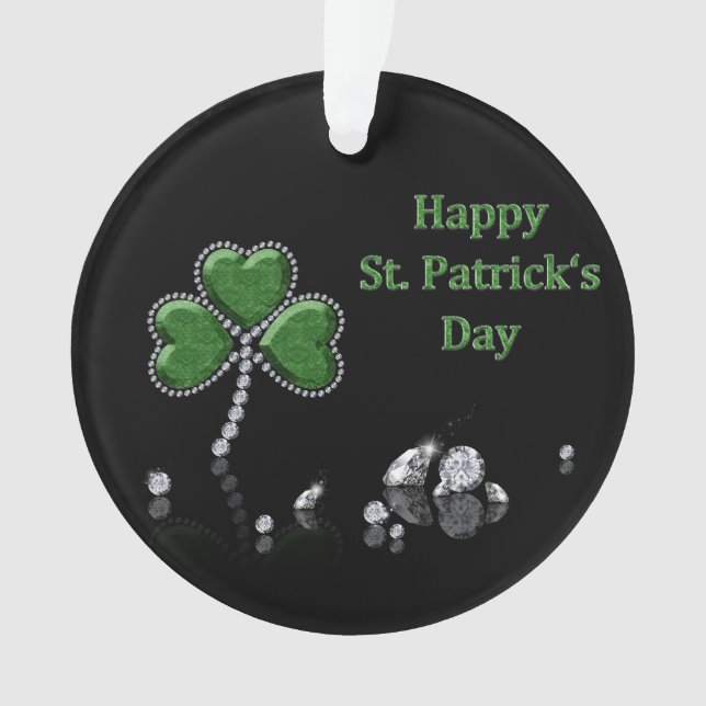Brilliant Happy St. Patrick's Day Diamonds Ornament (Vorderseite)