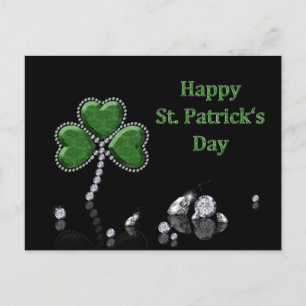 Brilliant Happy St. Patrick's Day Diamonds Postkarte