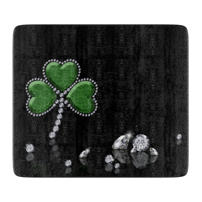 Brilliant Happy St. Patrick's Day Diamonds Schneidebrett (Vorderseite)