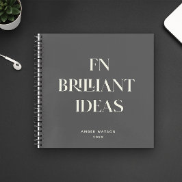 Brilliant Ideenplaner Moderne Custom Dunkelgrau Notizbuch