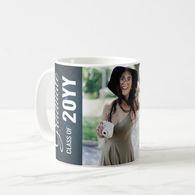 Brilliant Moderne Classic Foto Graduation Party Kaffeetasse (Vorderseite Links)
