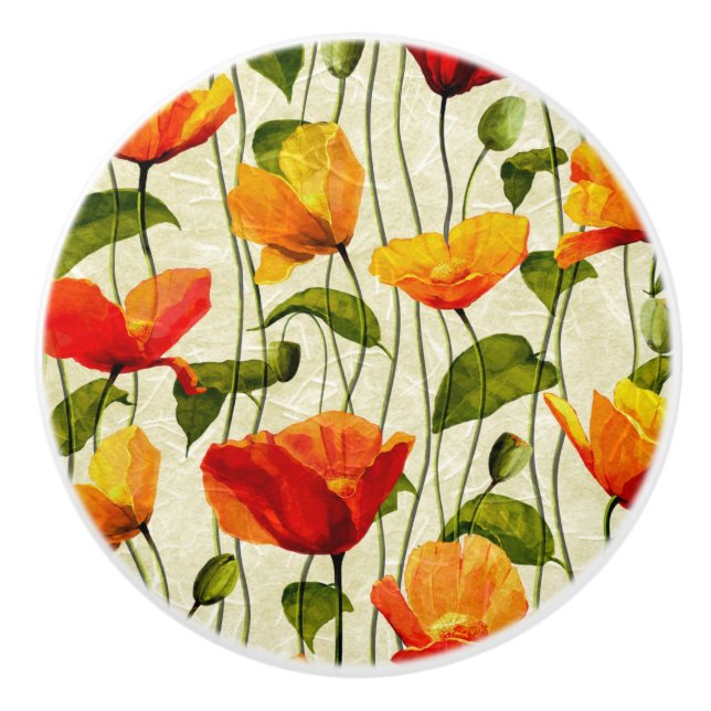 Brilliant Poppies Keramikknauf (Vorderseite)
