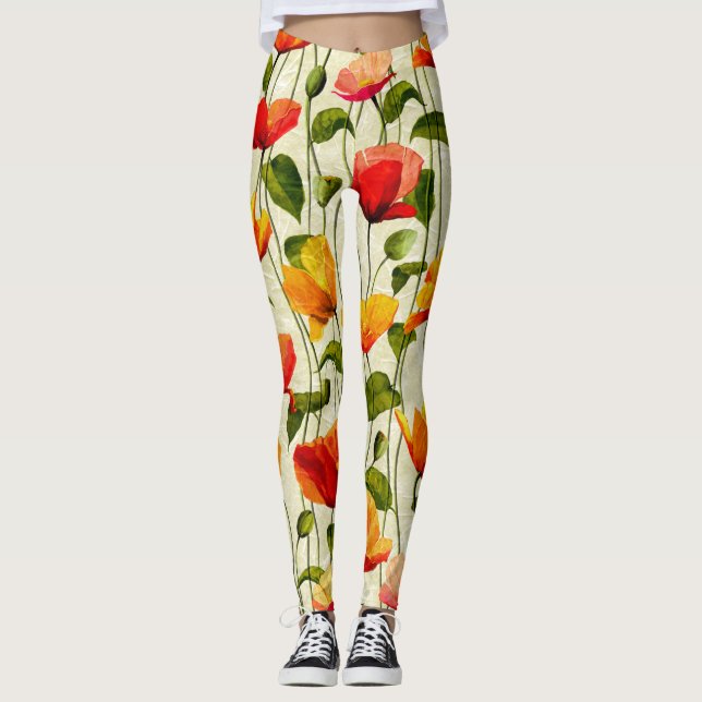Brilliant Poppies Leggings (Vorderseite)