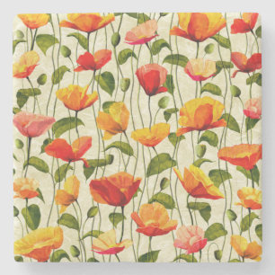 Brilliant Poppies Steinuntersetzer