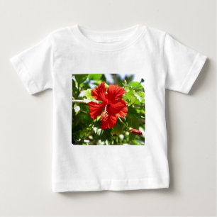 Brilliant Red Hawaiian Hibiskus Blume Baby T-shirt