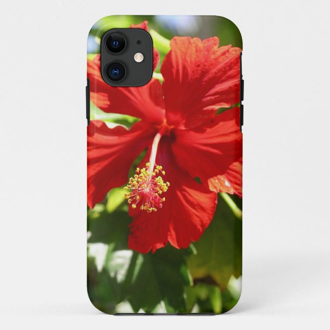 Brilliant Red Hawaiian Hibiskus Blume Case-Mate iPhone Hülle (Rückseite)