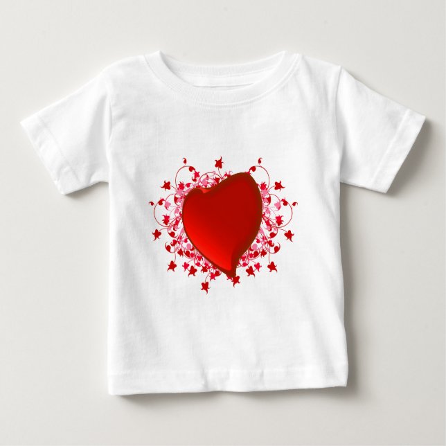 Brilliant Red Heart Baby T-shirt (Vorderseite)