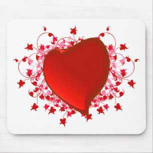Brilliant Red Heart Mousepad