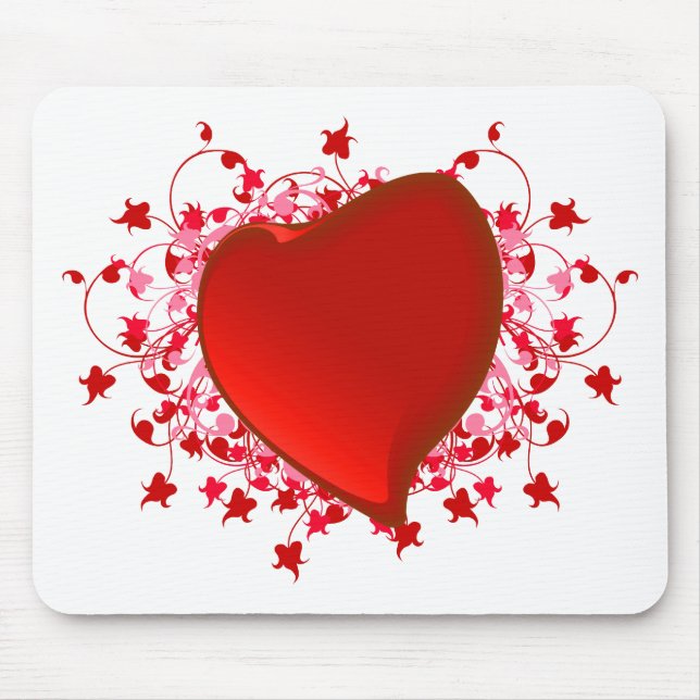 Brilliant Red Heart Mousepad (Vorne)