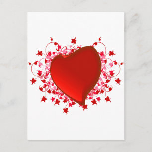 Brilliant Red Heart Postkarte