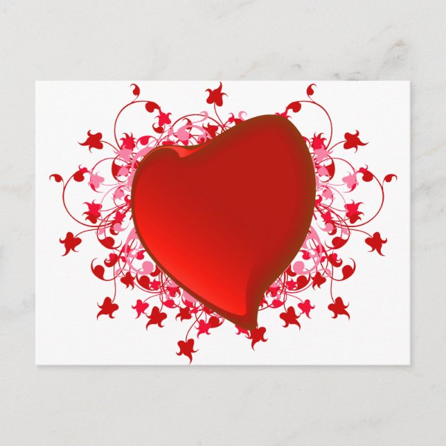 Brilliant Red Heart Postkarte (Vorderseite)