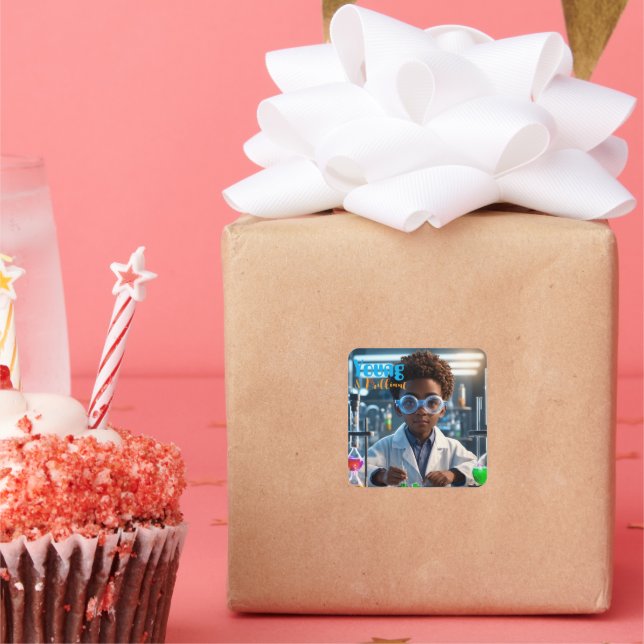 Brilliant Young Scientist   Quadratischer Aufkleber (Party)