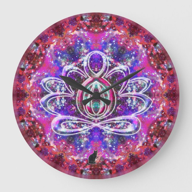 Brilliant Zen Lotus Clock Große Wanduhr (Vorderseite)