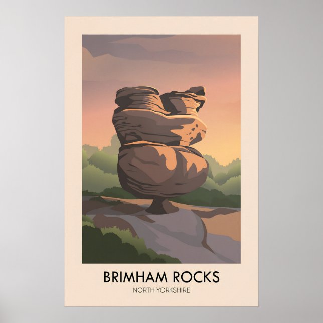 Brimham Rocks AONB Reiseplakat Poster (Vorne)