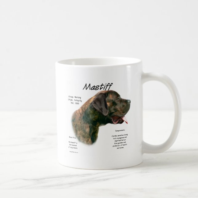 Brindle Apricot Mastiff Geschichte Kaffeetasse (Rechts)