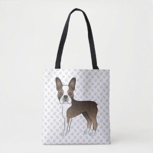 Brindle Boston Terrier Niedlich Cartoon Dog & Paws