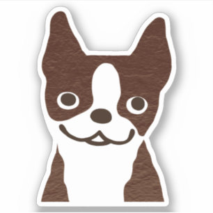Brindle Boston Terrier Niedlich Cartoon Dog Vinyl Aufkleber