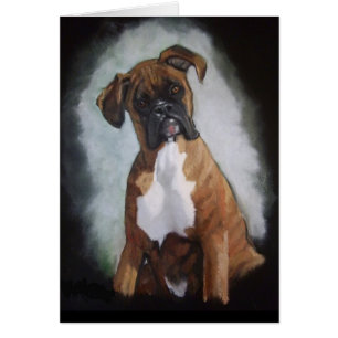Brindle Boxer-Hund im Öl-Pastell: Tier-Kunst