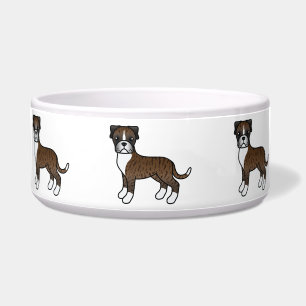 Brindle Boxer Niedlicher Cartoon Dog Napf