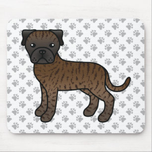 Brindle Bullmastiff Niedlich Cartoon Dog Mousepad