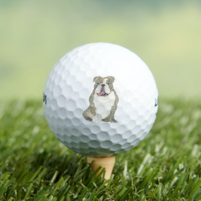 Brindle English Bulldog Golfball (Insitu T-Shirt)