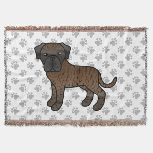Brindle English Mastiff Niedlich Cartoon Dog Decke