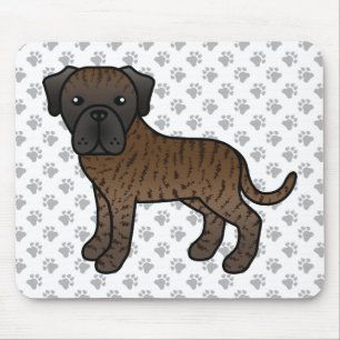 Brindle English Mastiff Niedlich Cartoon Dog Mousepad
