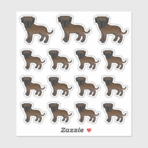 Brindle English Mastiff Niedlich Cartoon Dogs Aufkleber