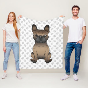 Brindle Französische Bulldogge / Frenchie Süßer Hu Fleecedecke
