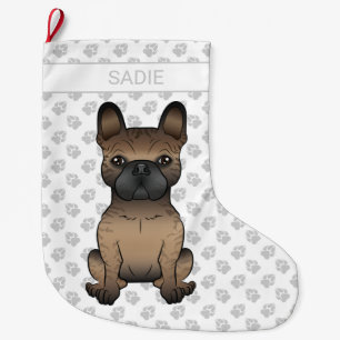 Brindle Französische Bulldogge / Frenchie Süßer Hu Großer Weihnachtsstrumpf