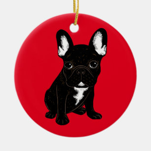 Brindle französische Bulldogge Keramikornament
