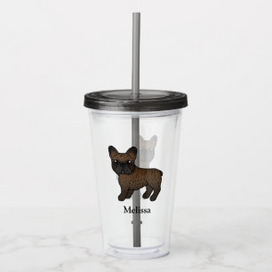 Brindle Französische Bulldogge Süßer Cartoon-Hund Acryltrinkbecher