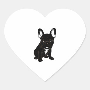 Brindle French Bulldog Herz-Aufkleber