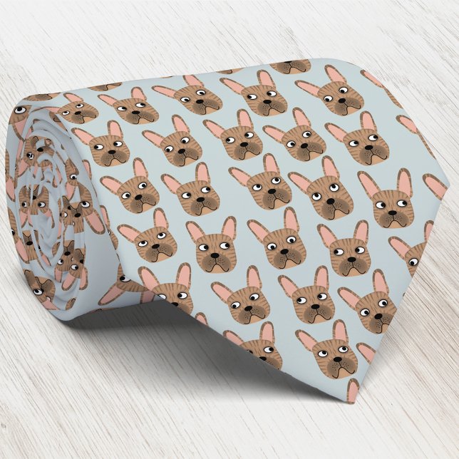 Brindle French Bulldog Krawatte (Fun Brindle French Bulldog dog pattern art neck tie)