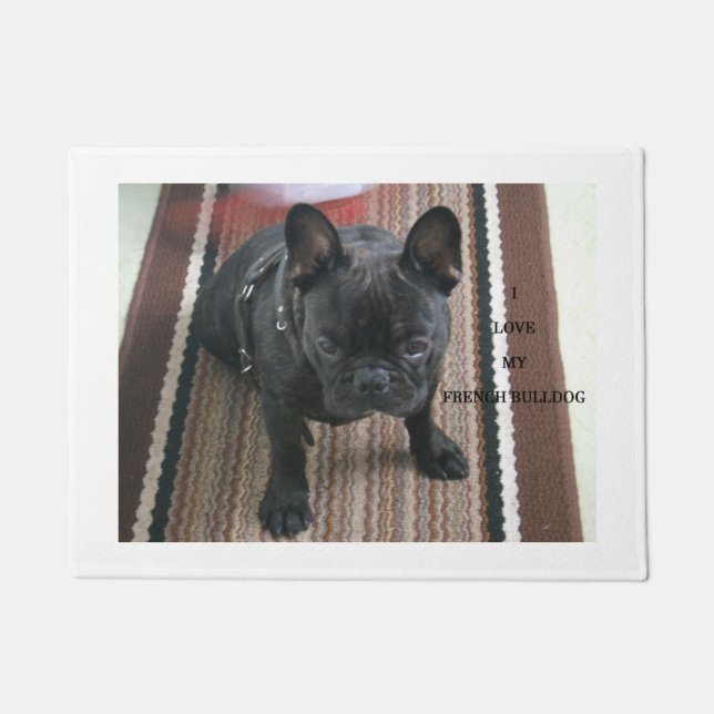 Brindle_French_Bulldog Liebe w pic Fußmatte (Vorderseite)