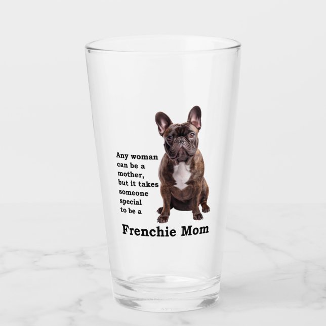 Brindle French Bulldog Mama Glas (Vorderseite)