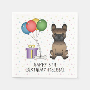 Brindle French Bulldog Niedlicher Cartoon Dog Gebu Serviette