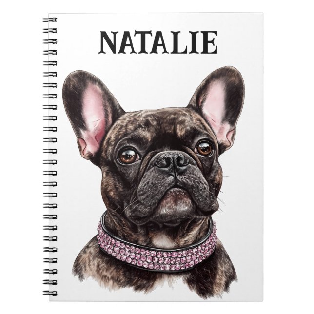 Brindle French Bulldog Portrait Personalisiert Notizblock (Vorderseite)