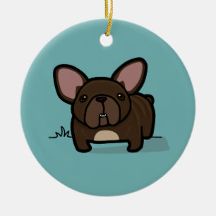 Brindle Frenchie Keramik Ornament