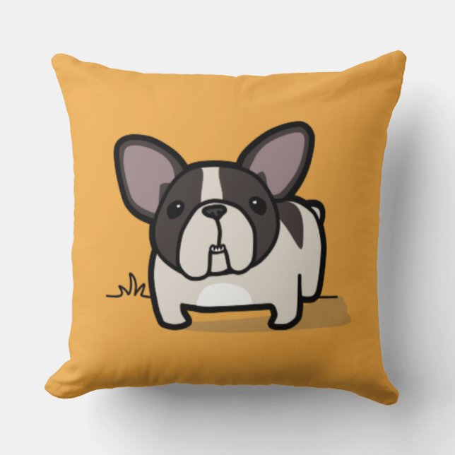 Brindle gescheckte Frenchie Kissen (Vorderseite)