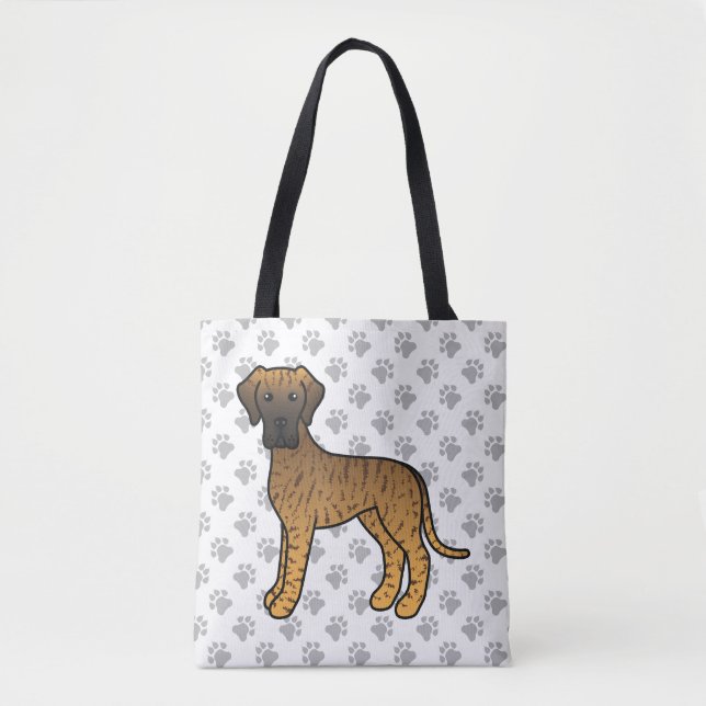 Brindle Great Dane Niedlich Cartoon Dog (Vorderseite)