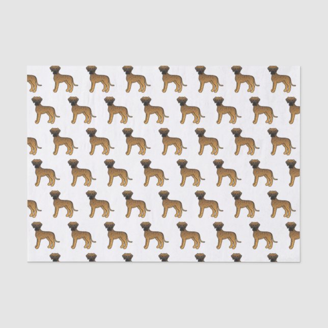 Brindle Great Dane Niedlich Cartoon Dog Muster Seidenpapier (Vorderseite)