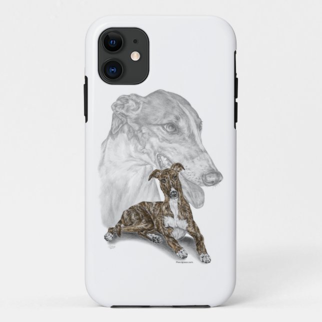Brindle Greyhound Dog Art Case-Mate iPhone Hülle (Rückseite)