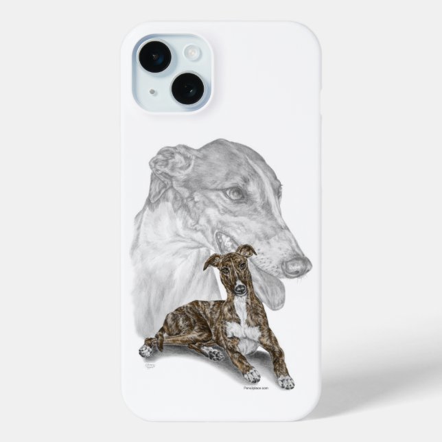 Brindle Greyhound Dog Art Case-Mate iPhone Hülle (Rückseite)
